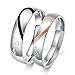 OPK Rings for Couples His and Her Stainless Steel Heart Shape Matching Set Real Love Couples Wedding Band for him (A Pair)