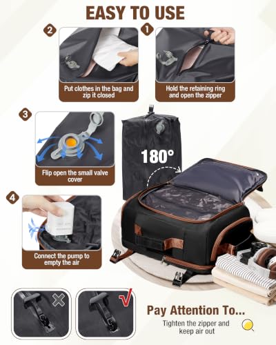 SZLX Vacuum Backpack with Pump Hand Luggage 40x30x20 Ryanair Vueling Wizzair Backpack Travel Cabin Airplane 40x20x25 Women Travel Suitcases Cabin 45x36x20 Easyjet Backpack Portable with USB Man