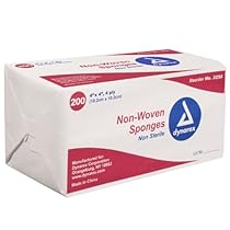 Dynarex Non-Sterile Non Woven Sponge, 4x4 Inch, 200 Count