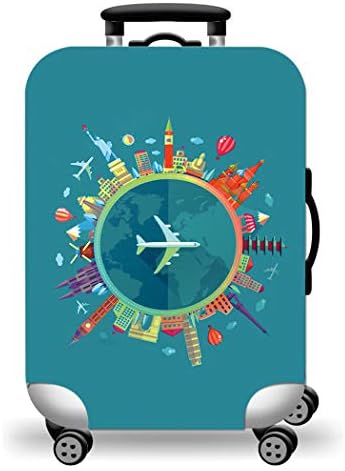 WUJIAONIAO Journey Baggage Cowl Spandex Suitcase Protector Washable Baggage Covers (S (for 18-20 inch baggage), Go Journey)