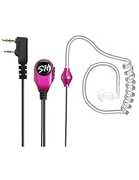 Walkie Talkie auricular MIC 1 pin 2Pin Auricular Tubo Acústico Radio de dos vías micrófono con PTT micrófono para walkie talkie auricular tubo acústico micrófono Rojo
