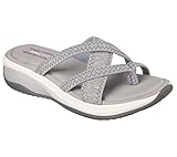 Skechers Women's Promotes-Excellence Platform Sandal (8 B(M) US, Grey)
