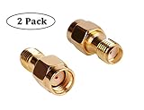 HIGHFINE RP-SMA Male (Jack) to SMA Female (Jack) Coupling nut Connector Adapter for Wi-Fi Antenna/Signal Booster/Repeaters/Radio/RF Coaxial Coax/Extension Cable/FPV Drone (Pack of 2)