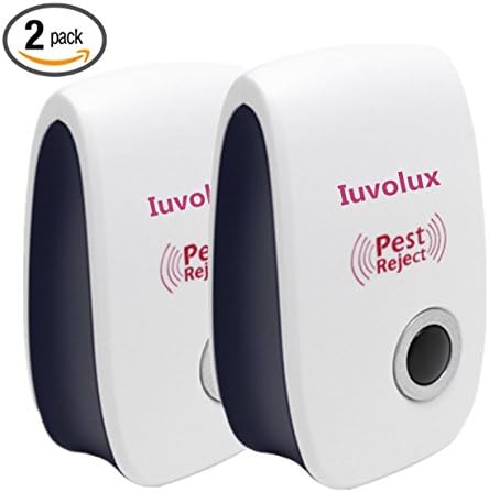Pest Repellent 2 Pack - Electronic Pest Repeller Best for Home &amp; Kitchen - Ultrasonic Pest Control Plug In Repeller Repel Pests: Mouse, Mosquito, Bug,Cockroach and More White
