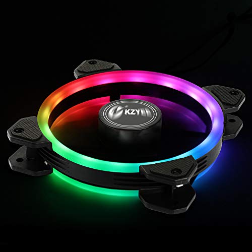 KZYEE 3-Pack 120mm RGB Fans - Wireless High Performance Dual-Loop Light LED Cooling Case Fan with Remote Controller for Gaming PC Computer CPU Cooler - Thumbnail 2