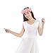 Vivivalue Christmas Handmade Boho Rose Flower Headband Hair Wreath Halo Floral Garland Crown Headpiece With Ribbon Festival Wedding Party Pink
