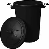 OptiProducts Black 50L Heavy Duty Plastic Bin with Locking Lid view 2