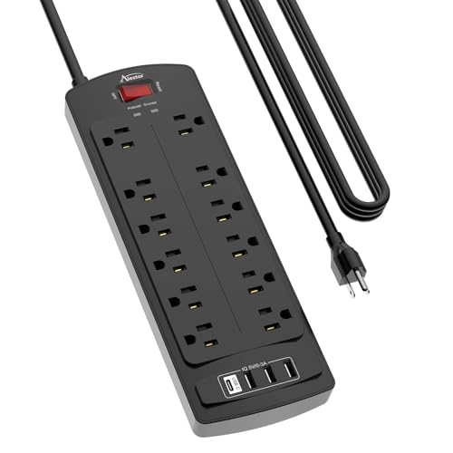 ALESTOR 12-Outlet Surge Protector Power Strip