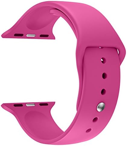 Apple Watch Band - Valuebuybuy Soft Silicone Sport Style Replacement iWatch Strap bands for Apple Wrist Watch 38/42mm Models Formal Colors (38mm S/M, Hot Pink)