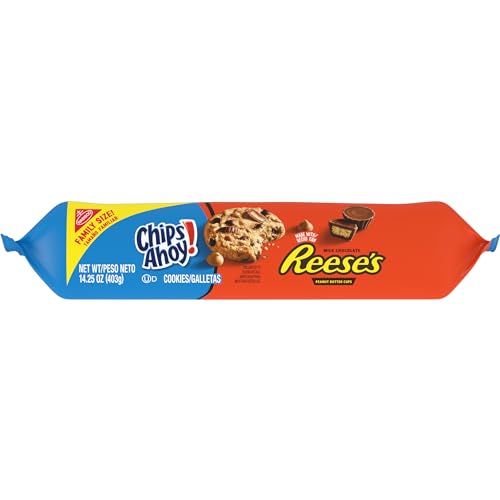 CHIPS AHOY! REESE’S PEANUT BUTTER CUP CHOCOLATE CHIP COOKIES, FAMILY SIZE, 14.25 OZ