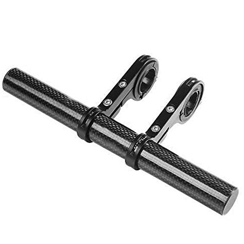 Merssavo Bicycle Double Handlebar Extender Extensions Bike Mount Holder Dual Clamp Carbon Fiber Bracket Light Lamp Phone Mount Stand Space Saver 7.88 inch/20cm(Black)