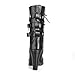 Mostrin Women Motorcycle High Heels Punk Buckle Rivet Strap Combat Military Mid Calf Boots Black