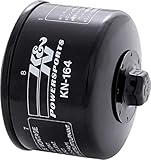 K&N Motorcycle Oil Filter: High Performance Black Oil Filter with 17mm nut designed to be used with synthetic or conventional oils fits BMW R nine T, K1600, R1200  Motorcycles KN-164