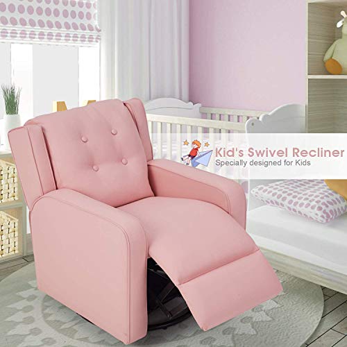 Esright Kid's Swivel Recliner Chair, Children Recliner PU Leather