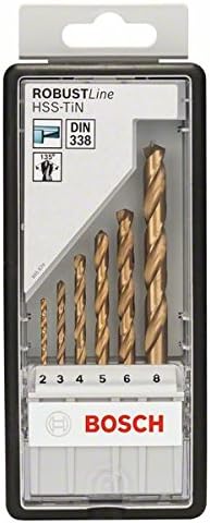 Bosch 2607010530 2/3/4/5/6/8 mm HSS-TiN Drill Bits Set (6-Piece), Gold, 45cm x 40cm x 25cm - Image 3