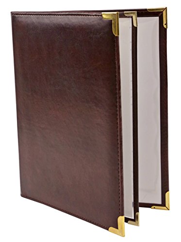 Menu covers, Padded Faux Leather 4 View - 8.5 X 11, Brown