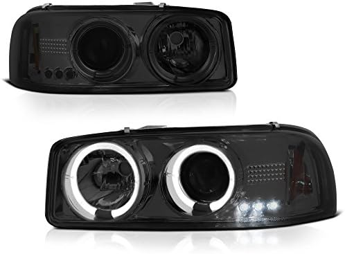 Vipmotoz 1999 06 Gmc Sierra 1500 2500 3500 Yukon Xl スモークレンズ ヘイロー ヘッドライト ヘッドランプ 運転席 助手席側 Driver Passenger Side Azn Soh Cde00 Hl Smc