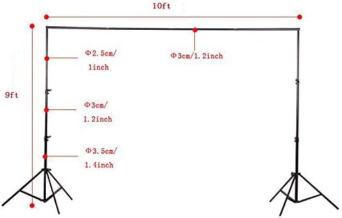 Sofoto Photo Video Studio Backdrop Stand Kit 9Ft Adjustable Muslin Background Backdrop Support System Stand BGS2.8