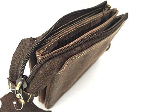 AKSHIDE Vintage Leather Coin Purse/Distressed Leather Coin Purse/Hunter Leather Coin Purse- (Brown)
