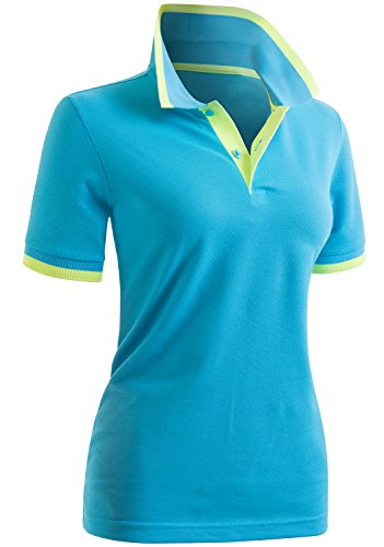Womens Polo Shirt Casual Button Short Sleeve Point Collar