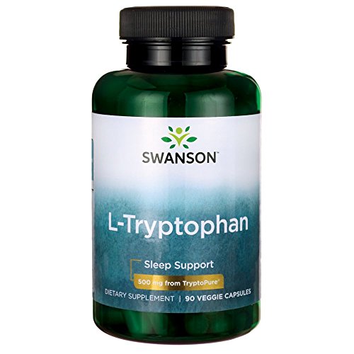 Swanson Amino Acid L-Tryptophan Tryptopure 100% Pure Pharmaceutical Grade 500 Milligrams 90 Veg Capsules