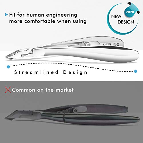 Cuticle Trimmer Cuticle Clippers - INFELING Cuticle Cutter Professional Stainless Steel Cuticle Remover Cuticle Nipper Scissor Super Sharp Pedicure Manicure Tools for Fingernails and Toenails - Thumbnail 5