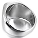 INBLUE Men's Stainless Steel Ring Silver Tone Polished Signet