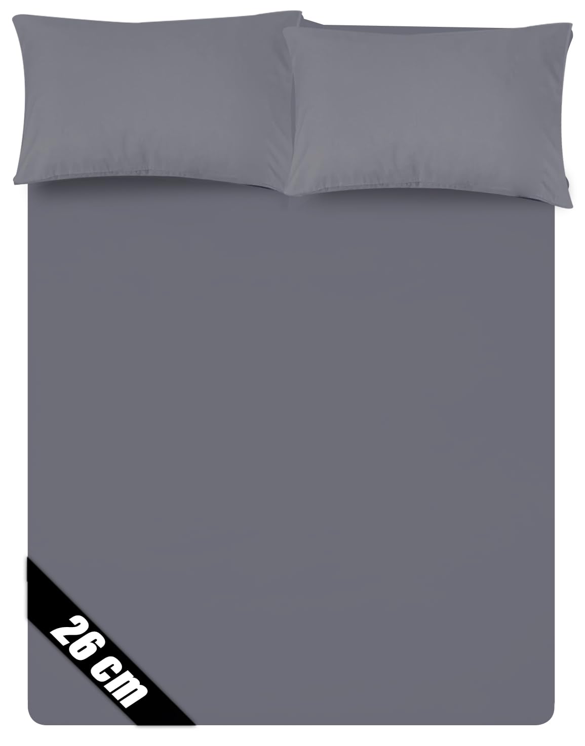Sunshine Comforts Microfiber Fitted Sheets Breathable, Anti Wrinkle 26cm Deep Pocket Bed Sheets Double Bedding & Linen- Grey Bedding Double 137 X 190 CM Double Fitted Sheet โ image 1