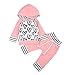MA&BABY Newborn Baby Girls Hand-painting Heart Tops Hoodies Pants 2Pcs Outfits Clothes Set (18-24 Months, A-Pink)
