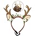 Bascolor Pet Costume Antlers Headbands with Ears Adjustable Flexible for Dogs Cats Various Size Halloween Christmas Festival Pets Costumes (L)