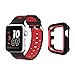 Case and Band Compatible for Watch Series 1/2/3 42mm, Silicone Strap with Ventilation Holes and Shock Resistant Bumper Cover Replacement for Watch Series 1/2/3
