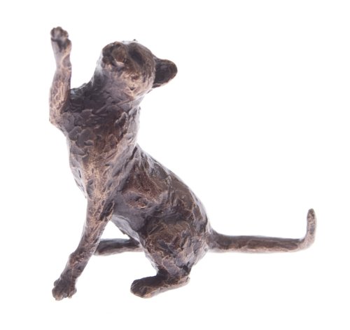 Butler & Peach - Solid Bronze Miniature Cat Sitting