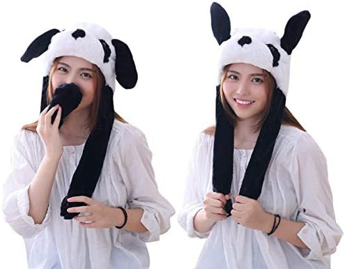 Animal Hat Ear Moving Easter Costume Hat Funny Bunny Plush Hat Cap for Women Girls