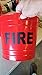 Fire Bucket Trash Can Flat Bottom RED FIRE Pail