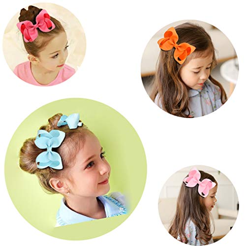 40pcs 4.5" Hair Bows Clips Grosgrain Ribbon Bows Hair Alligator Clips Hair Barrettes Hair Accessories for Baby Girls Toddler Infants Kids 20 Colors in Pairs