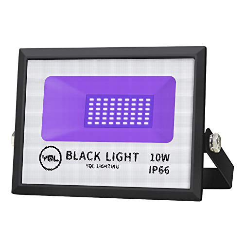 YQL Outdoor UV Black Light,10W Ultra Violet LED Flood Light,Blacklights