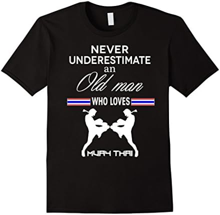 Men's OLD MAN WHO LOVE MUAY THAI T-SHIRT Medium Black