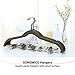 SONGMICS 30 Pack Pants Hangers, 16.7 Inches Long Velvet Trousers Hangers with Adjustable Clips, Heavy-Duty, Non-Slip, Space-Saving for Pants, Skirts, Coats, Dresses, Tank Tops, Gray UCRF12V30