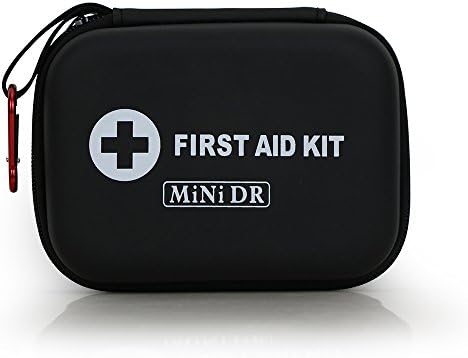 MiNi DR First Aid Kit 85 Pieces,Black Semi Hard Case for Emergency at Home, Outdoors, Travel, Hiking, Camping, Workplace