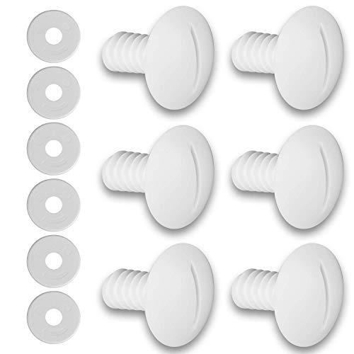HENMI Plastic Wheel Screws (Pack of 6 Screws) for Polaris Pool Cleaner 180/280 with Extra 6 PCS Washers Pool Cleaner Replacement Parts C55 C-55, White