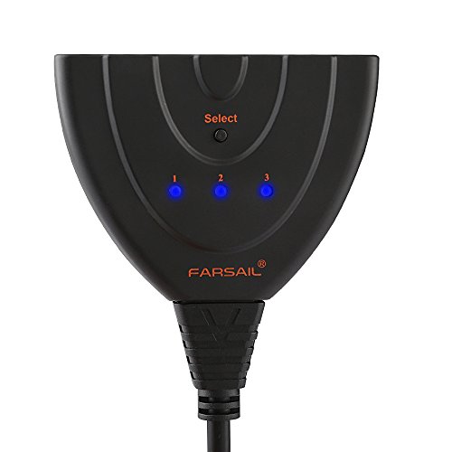 FARSAIL HDMI Switch HDMI Selector box Cable Switches Switcher Support Full HD 1080P and 3D for PC, Laptop, PS3, PS4, Xbox, TV Box, Blu-ray player, etc