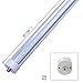 JOMITOP 8ft Led Tube Light,T8 LED Light Bulb 8 Foot, 45W (100W Equivalent),Single Pin FA8 Base Led Shop Lights,Dual-Ended Power, Cold White 6000K, 5400LM, Clear Cover, AC 85-277V 4 Pack