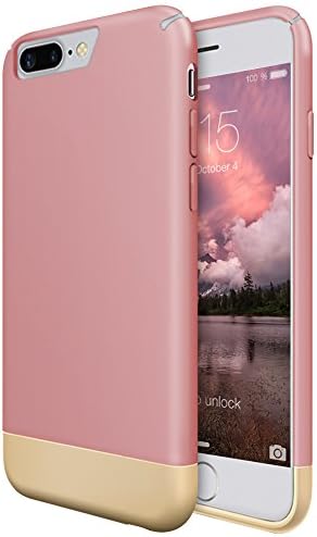 iPhone 7 Plus Shell Case, iPhone 7 Plus Tough Case, OliveIce [Pristine Bond Series] iPhone 7 Plus Hard Dual Part Slim Thin Cover Snap-on Slider Case Protective Microfiber Soft-Interior - Rose Gold