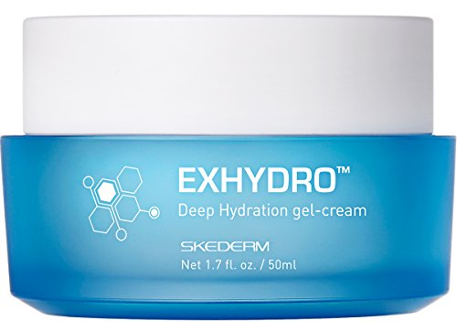 SKEDERM EXHYDRO Deep Hydration Gel-cream. 1.7 fl oz. / 50ml. Daily Moisturizer Cream with fermented natural ingredients such as soybean, cylindrical root, sunflower seed, and rosemary leaf.