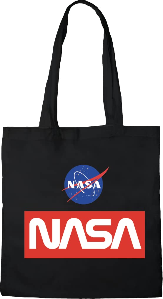 NASA BWNASADBB013 Black Logo Tote Bag 38 x 42 cm, black, 38 x 42 cm, Utility