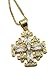 Gold Plated Silver Catholic Jerusalem Cross Pendant Clear Topaz Crystal Stone Necklace 20