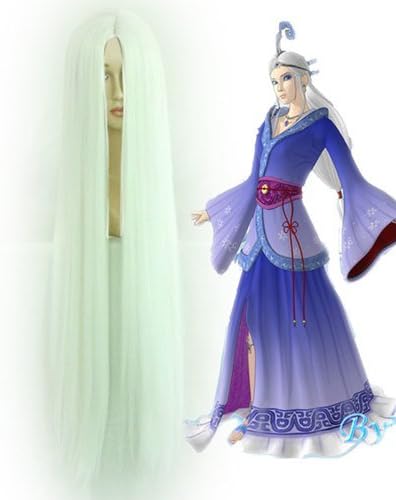 100CM 39.37" Long White Straight final fantasy-Sephiroth Cosplay Wig