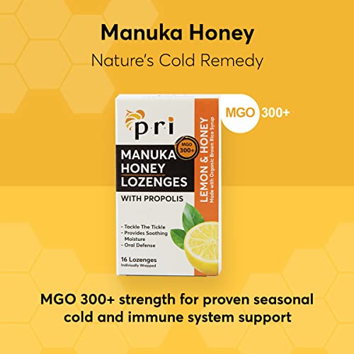 PRI Manuka Honey Lozenges with Propolis, Soothing Cough and Throat
