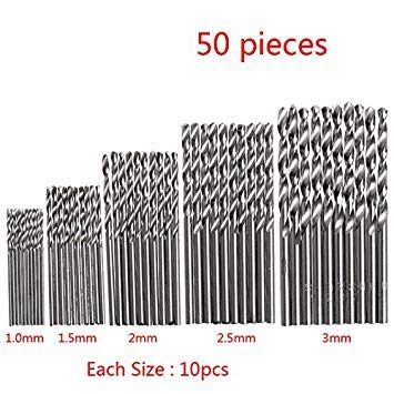 Generic 50Pcs HSS With Titanium Plated Twist Drill Bit High Speed Steel Drill Bits Set Tool 1/1.5/2/2.5/3mm Drop shipping Mar10-0