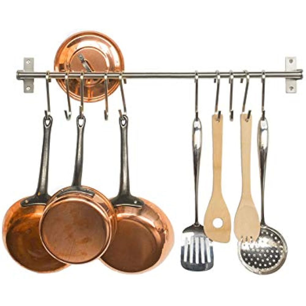 Kitchen Pot Rack, Wall Mounted Hanging Rail Utensil Hanger 35.4